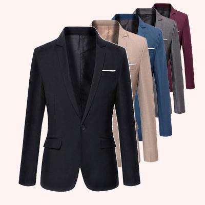 China Simple High Quality Casual Solid Color Korean Version Plus Size Breasted Plus Size Comfortable Men's Suit for sale