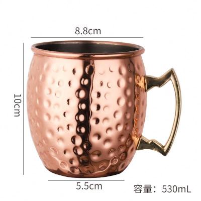 China SPZ Amazon 304 Hot Sale 2021 Bar Tool Beer Bug Cocktail Glass Stainless Steel 500ml Moscow Mule Mug Viable for sale