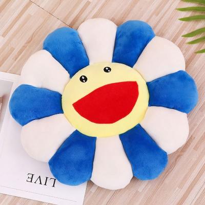 China Stuffed Plush Toy 100cm Large Stuffed Animal Sun Flowers Colorful Plush Rainbow Sunflower Mat Pillow Toy for sale