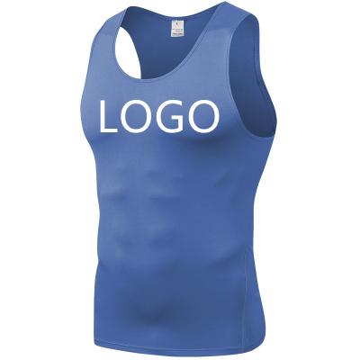 China Hot Sale QUICK DRY Mens Muscle Vest Tank Tops Sleeveless Solid O-Neck Gymclothing Stitches Spiral Tops for sale