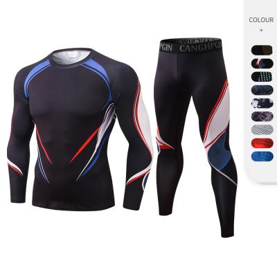 China Thermal Briefs Kit Sports Compression Clothing Tracksuit Squat Proof Running Men's Underwear For Men Fitness Joggers Base Layer Slim Set for sale