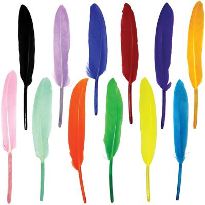 China Arts and crafts goose feathers for DIY craft jewelry making wedding family or party decoration12 colors for sale