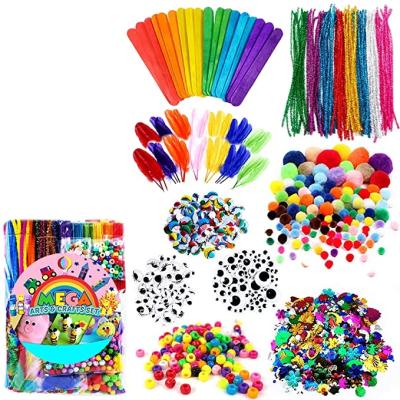 China Expand Creativity Preschool Art Supplies Crafts for Kids and Adults Craft Kit Pipe Cleaners Set Googly Eyed Pom Poms All in Storage Bag for sale