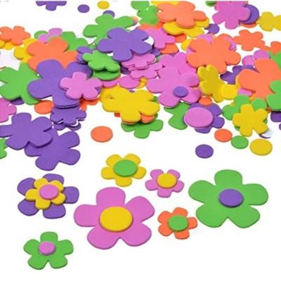 China DIY Handcraft 200 Pcs EVA Foam Craft Kit Kids Wall Sticker Flowers Pattern Stickers Decal 4 Sizes for sale