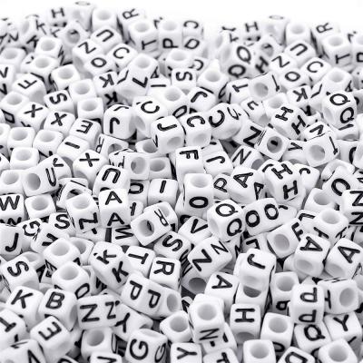 China DIY Handcraft White 700PCS Square Letter Alphabet Tube Beads DIY Jewelry Making Craft Kit for sale