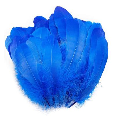 China DIY Felt 100pcs Blue Goose Down Feathers Prom Decorations For Hand Fan Wedding for sale