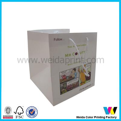 China Brown White Paper Bags Paper Merchandise Bags With Handles Customized for sale