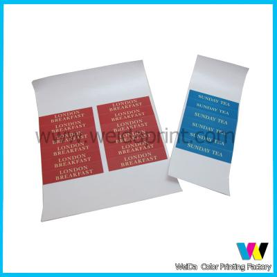 China White Logo Small Size Matt Finish Custom Stickers Printing in Blue / Red Color for sale