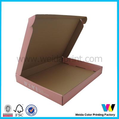 China Corrugated Pink Printed Sweaters Gift Packaging Boxes with White Brand Name for sale