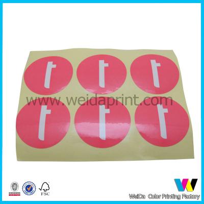 China Personalized Pink Color Special Adhesive Paper Sticker on Yellow Base Paper for sale