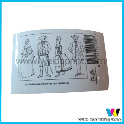 China Strong Adhesive PVC Transparent Paper Sticker Printing with Barcode on Bottom for sale