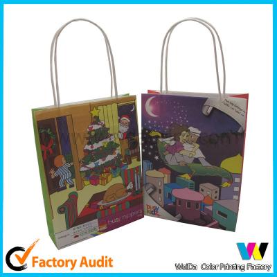 China Red Large Gift Bags In Brown Or White Kraft Paper With Handle Accept OEM for sale