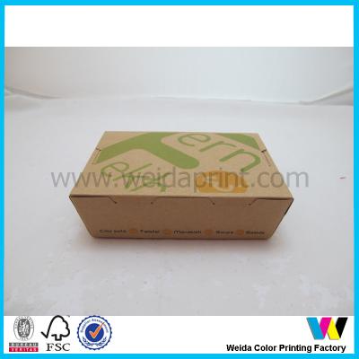 China Custom Brown Kraft Food Packaging Boxes For Hamburgar CMYK / PMS for sale