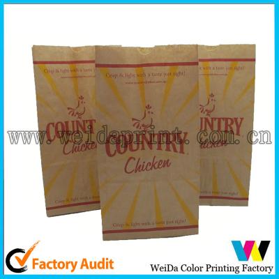 China Printed Burger Kraft Paper Bags for sale