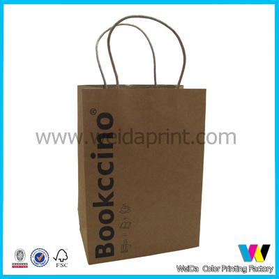 China Recycled Clothing Packaging Kraft Paper Shopping Bags With Paper Rope for sale