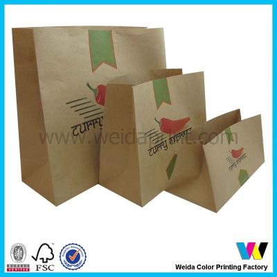 China Printed Recycled Customized Brown Kraft Paper Bags for Gift Packageing for sale