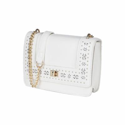 China Lock/Flowers/Rivet White Cross/Chains - Bag Leather Ladies High Quality Women's Body Bag Brand Messenger Handbag New Girl Cross Minimum Shoulder Bag For Women for sale