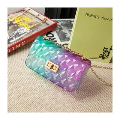 China Waterproof New Design Small Cross - Wholesale Jelly Handbags With Great Price Body Purse Metal Strap Bag Chain Shoulder for sale