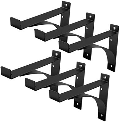 China Easy Install Shelves Brackets Heavy Duty Industrial Forged Black Steel Lip Rustic Floating Shelf Brackets for sale