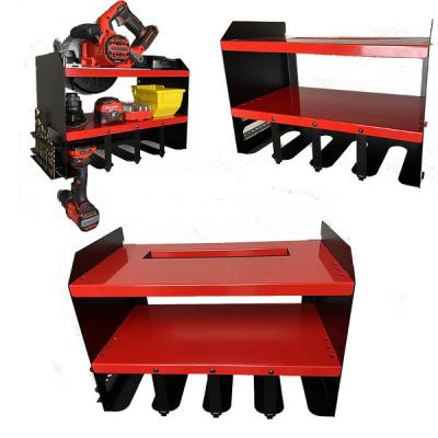 China Garage Wall Mount Machine Tool Organizer Circular Saw Slot Drill Bit Storage Rack Garage Tool Box Cabinet for sale