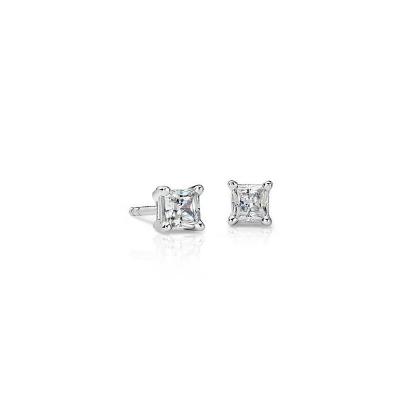 China HY CLASSIC Solitaire 0.3ct Each Single Princess Cut Stud Diamond Earring DEF VS Lab Grown in 14k Gold for sale