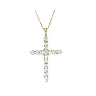 China Lab Grown Diamond HY VS Diamond Necklace Cross Pendant CLASSIC DEF in 14k Gold Jewelry for sale