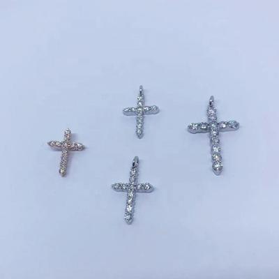 China White HY CLASSIC Lab Grown Diamond hpht 14k 18k Rose Yellow Gold Cross Necklace Pendant for sale