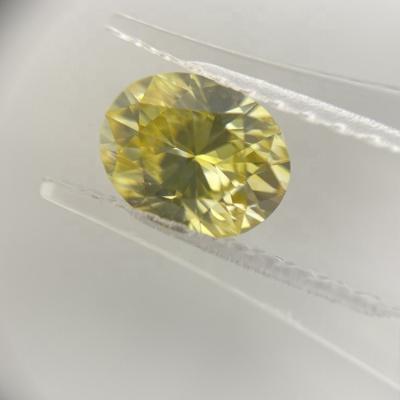 China Jewelry Making Synthetic HPHT Fancy Intense Yellow Lab Grown Loose Diamond 1.00ct VS1 OVAL Cut IGI Certified for sale