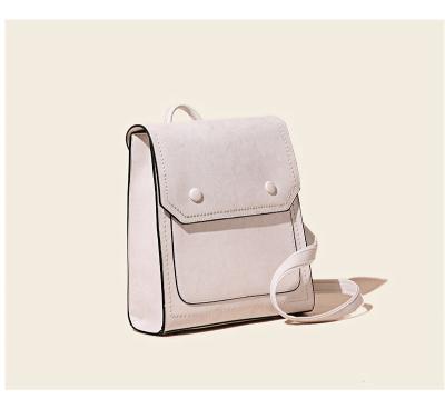 China Style: Wholesale European and American Fashion Guangzhou Oil Real Leather Wax Whip Style Preppy Women Backpack Ladies Bag Magnetic Button for sale