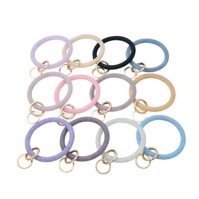 China Personality Decoration Fashion Silica Gel Bangle Key Chain Bracelet Card Holder Wallet Shiny Wrislet Key Chain Portable Gift for sale