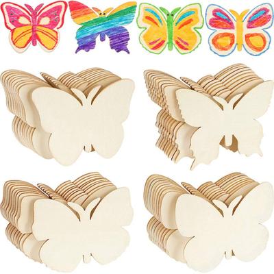 China China Wholesale Eco-friendly Cute High Quality Hot Selling Butterfly Shape Wooden Crafts Mask DIY Child Wooden Drawing Gift for sale