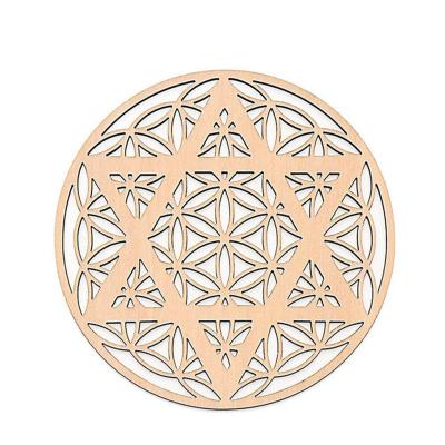 China Europe Wholesale Bestselling Wooden Coasters Place Mat Circular Wood Kitchen Insulated Pad For DIY Home Furnishing Wood Decoration for sale