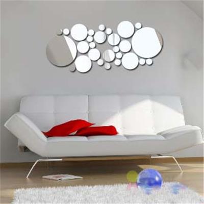 China Wholesale Europe Charm Home Decoration Fashion Mirror Wall Stick 3D Round Acrylic Wall Sticker Eco-friendly NEW for sale