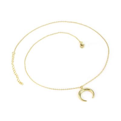 China 925 Sterling Silver Jewelry Fashion Crescent Moon Pendant Necklaces CLASSIC High Quality 18K Gold Plated Necklaces For Women for sale