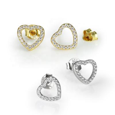 China Trendy Fashion Earrings Trend Jewelry 2020 Gold Vermeil 925 Sterling Silver Heart Circle Earrings for sale