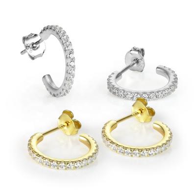 China FASHIONABLE Minimalist Circle Earrings Silver 925 Gold Plated Earrings for sale