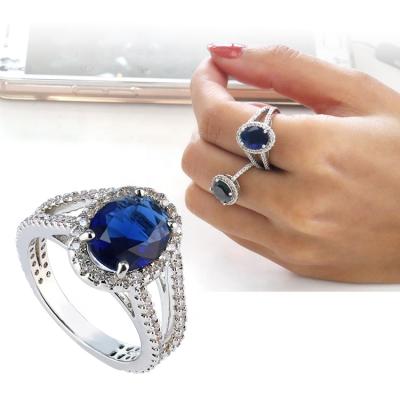 China FASHIONABLE Classic Real 925 Sterling Silver Ring Zircon Wedding Jewelry Luxury Solid Rings For Summer Dresses Young Women for sale