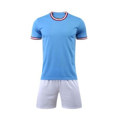 China 2023 Blue Soccer Jersey Kid Football Uniform Sets Supplier Customized High Quality Wholesale Soccer Jerseys for sale