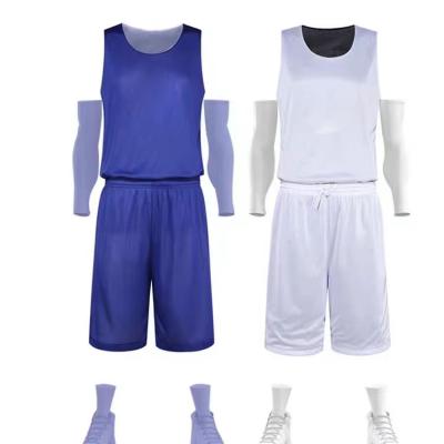 China Latest Breathable Simple Basketball Tank Top Design, Wholesale Empty Basketball Tank Tops Sky Blue, Reversible Pink Basketball Tank Tops for sale