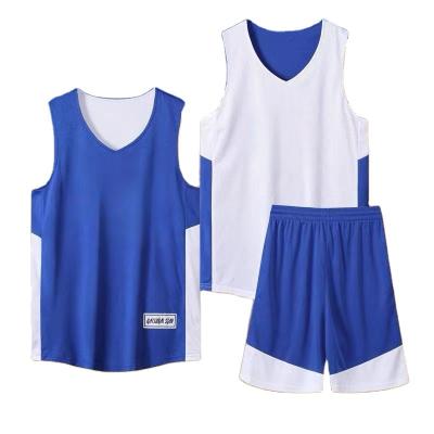 China New Breathable Deign Polyester Fabric Training Shirt Uniform Vest Custom 100% Dry Sublimation Quickly Reversible Basketball Tank Tops Set for sale