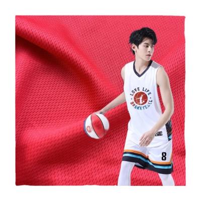 China Polyester Bird Eye Mesh Eyelet Mesh Sports Jersey For Football Uniform 3.5-4.0 Grade for sale