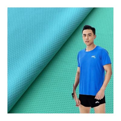 China Polyester vogel oog stof Pique gebreide elastische voor fitness kleding en sportkleding Te koop