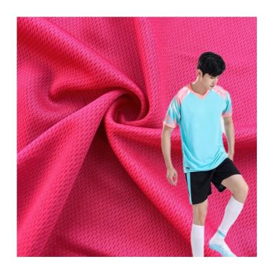 China 75D polyester gebreide vogel oog mesh fietsen Jersey stof ademend Wicking voor gym dragen Te koop