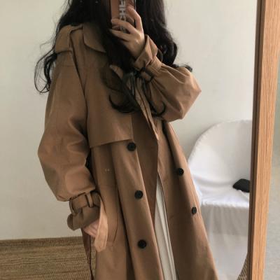 China Ditch Coats TR114 Sustainable For Women Overcoat Mid Length Double Breasted Anorak With Belt for sale