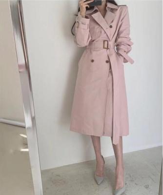 China Good Quality Red Women Plus Size TR125 Trench Coats Long Fashion Ladies Khaki Pink Trench Overcoats Plus Size for sale