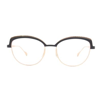 China For Reading Glasses X-Clusive 545 Modern Full Metal Half Frame Glasses Blue Light Glasses Clear Sight Glasses for sale