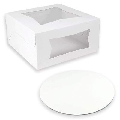 China Recyclable Customizable White Cardboard Cake Gift Packaging Box for sale