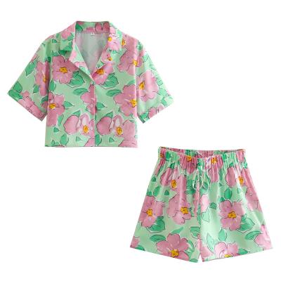 China China Manufacturer Women Sets Clothing Viable Good Price Set Blouse +Shorts Set for sale