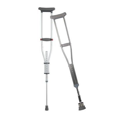 China Convenient Medical Foldable Axillary Shock Absorbing Crutch Armpit Hand Support Elder Disabled Walking Crutch with Alleviate Spring for sale