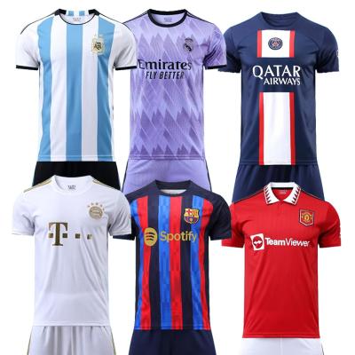 China Shirts & Senior 22 23 Soccer Jersey Player Fan Football Shirt Quick Dry Men Kids Fit Short Sleeve for sale